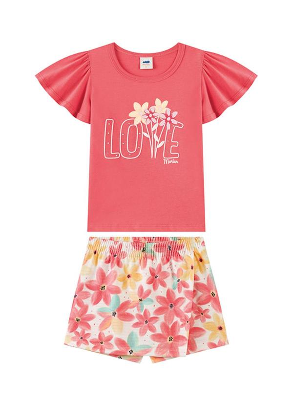 Conjunto Blusa e Short-Saia em Cotton Laranja