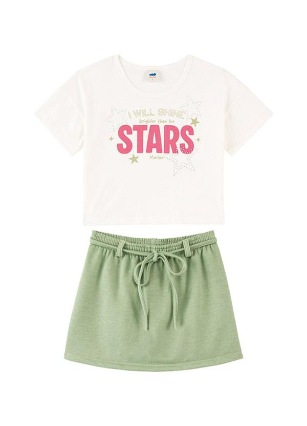 Conjunto Blusa e Short-Saia Moletinho Bege