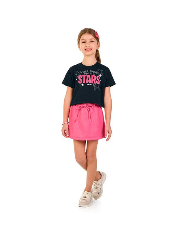 Conjunto Blusa e Short-Saia Moletinho Preto
