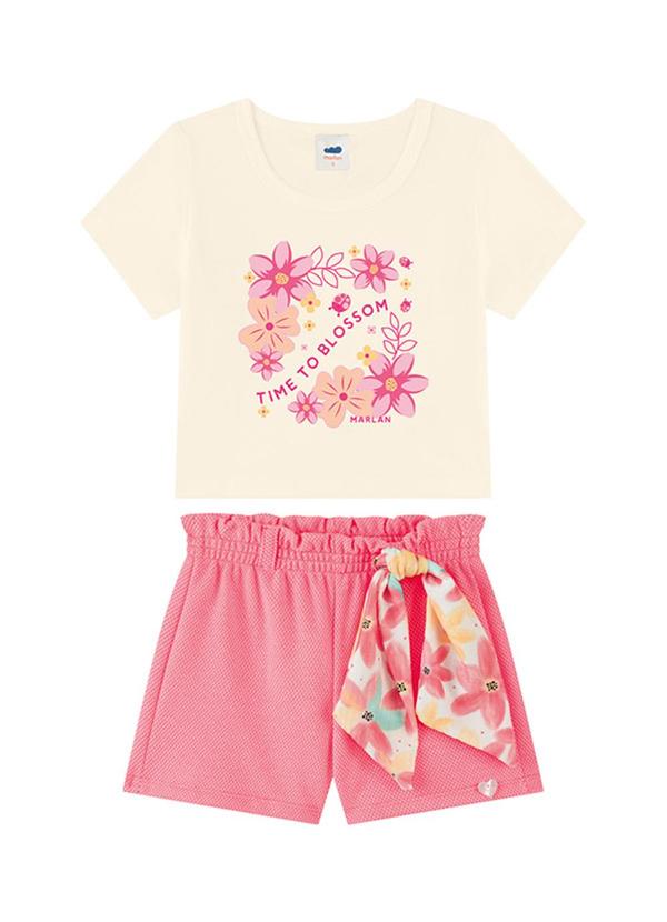 Conjunto Blusa e Shorts em Cotton Bege