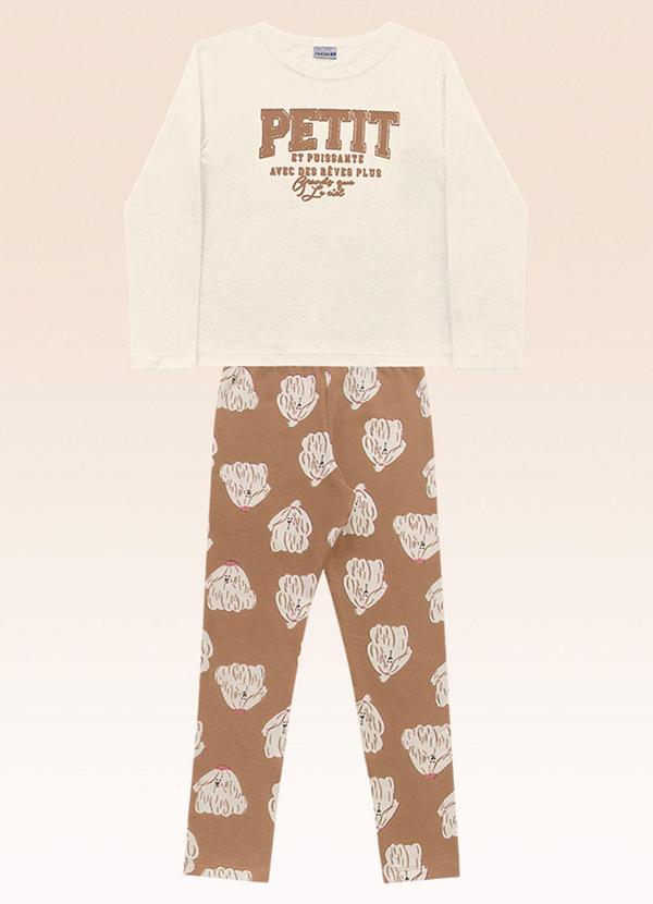Conjunto Blusa Manga Longa e Legging Bege