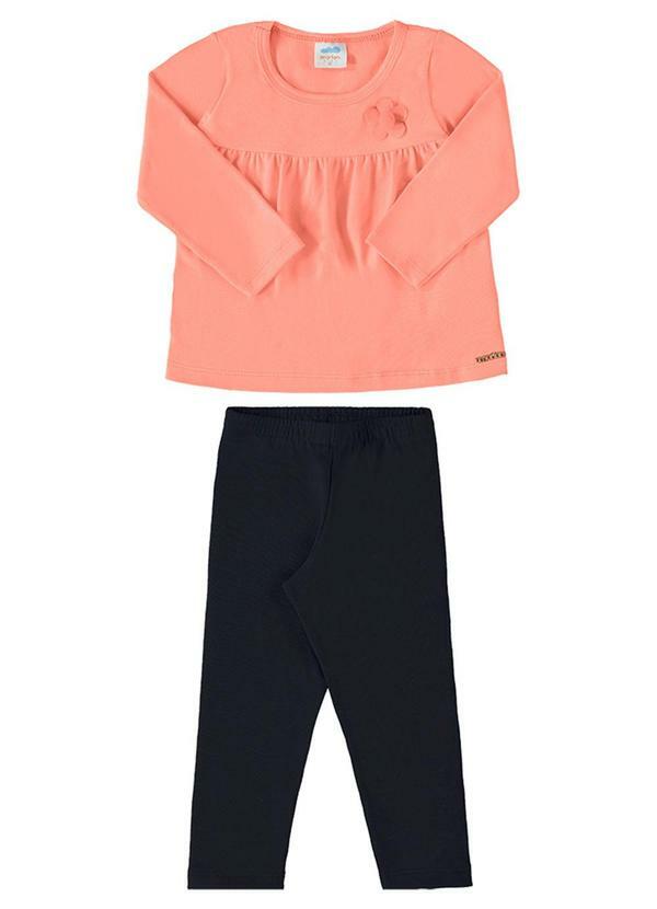 Conjunto Blusa Manga Longa e Legging Laranja