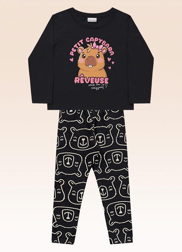 Conjunto Blusa Manga Longa e Legging Preto