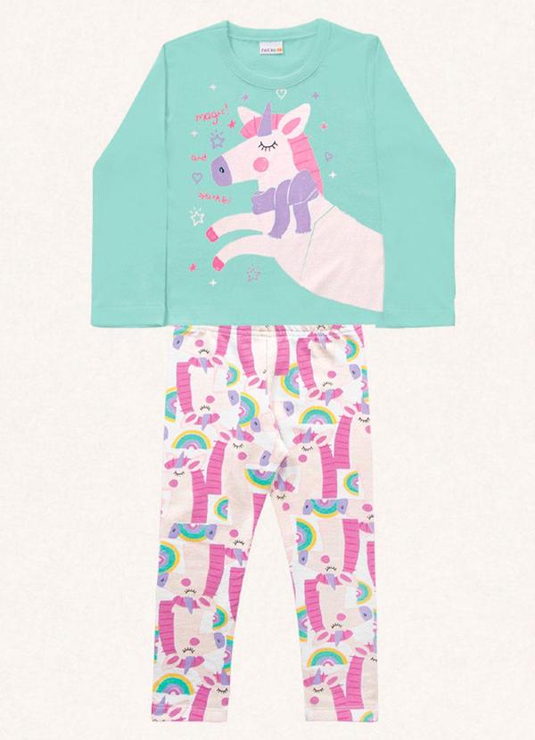 Vista 2 Conjunto Blusa Manga Longa/Legging Verde Fakini Kids Fakini Kids