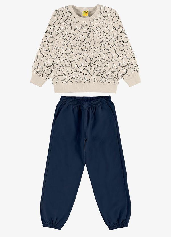 Conjunto Blusão com Calça Feminino Bege