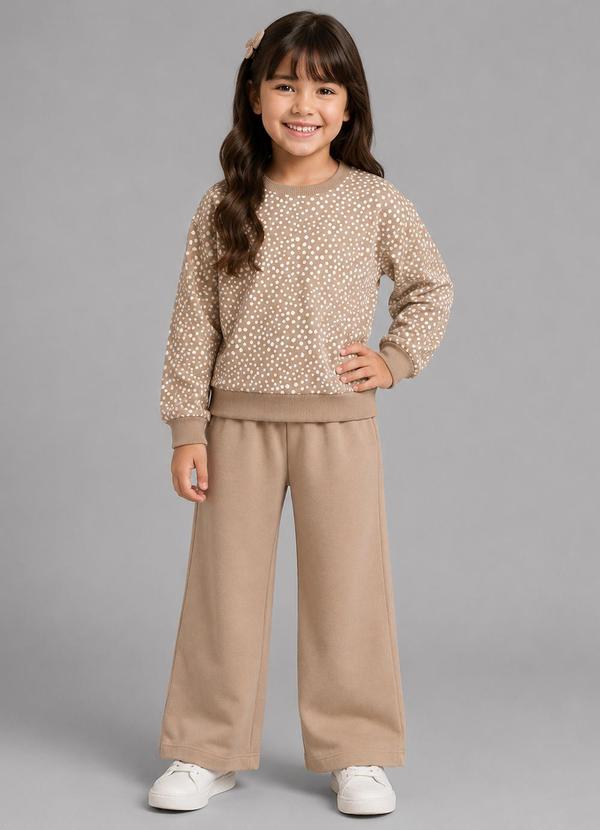 Conjunto Blusão com Calça Feminino Marrom