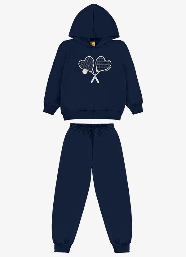 Conjunto Blusão com Calça Moletom Azul