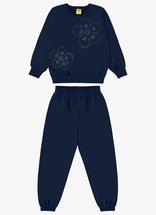Conjunto Blusão com Calça Moletom Azul