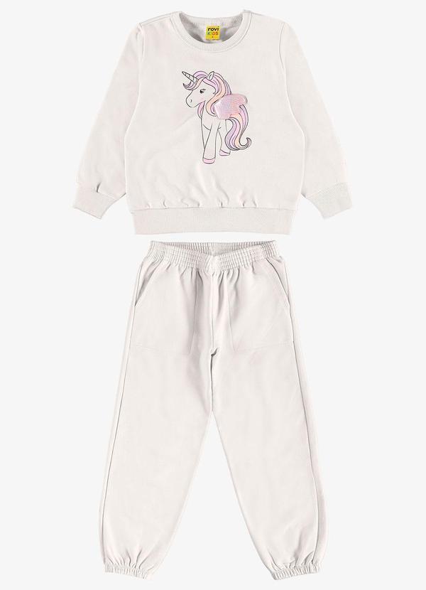 Conjunto Blusão com Calça Moletom Bege