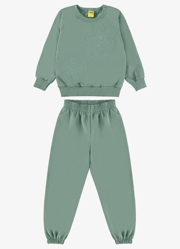 Conjunto Blusão com Calça Moletom Verde