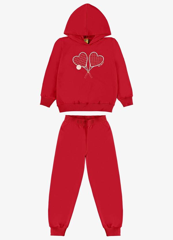 Conjunto Blusão com Calça Moletom Vermelho