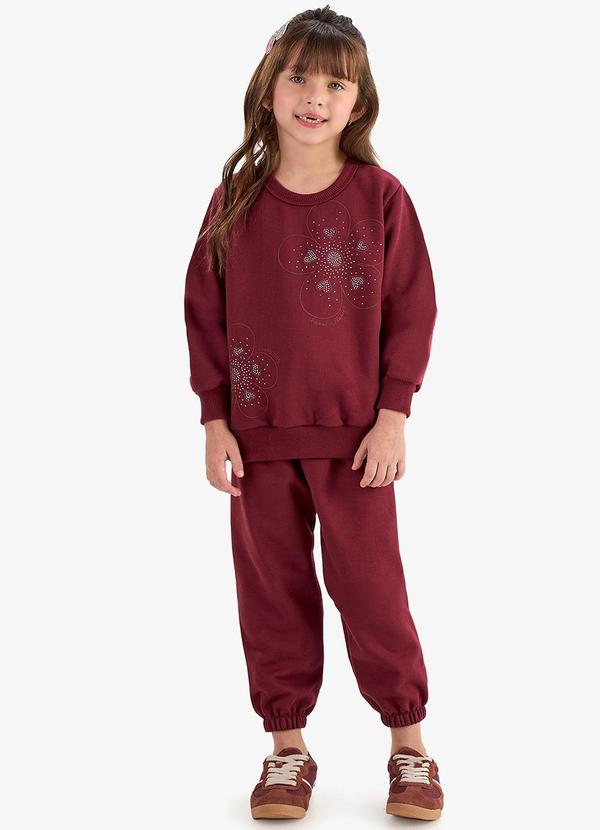 Conjunto Blusão com Calça Moletom Vermelho