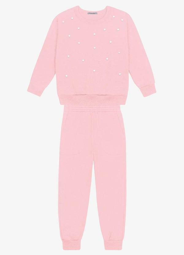 Conjunto Blusao com Calca Rosa