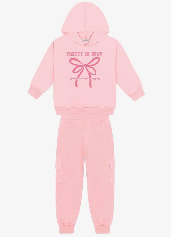 Conjunto Blusao com Calca Rosa