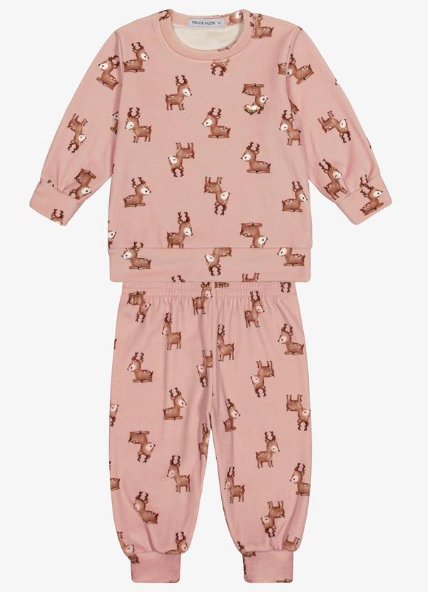 Conjunto Blusao com Calca Rosa