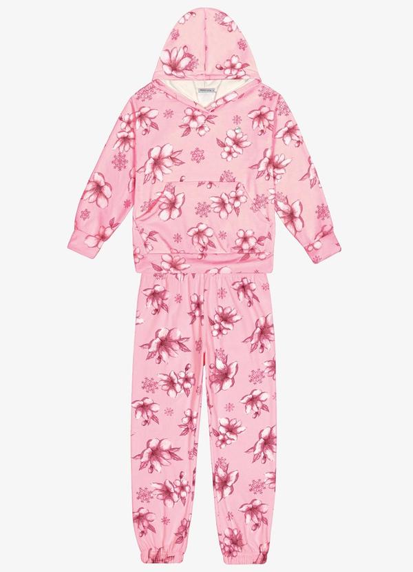 Conjunto Blusao com Calca Rosa