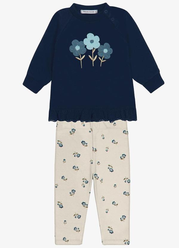 Conjunto Blusao com Legging Azul