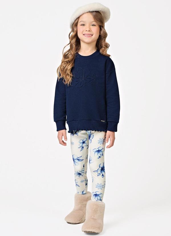 Conjunto Blusao com Legging Azul
