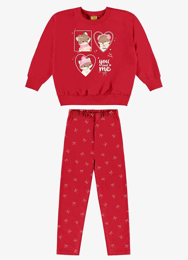 Conjunto Blusão com Legging Feminino Vermelho