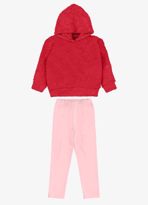 Conjunto Blusão com Legging Feminino Vermelho