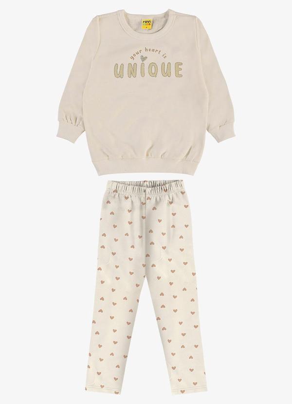 Conjunto Blusão com Legging Molecotton Bege