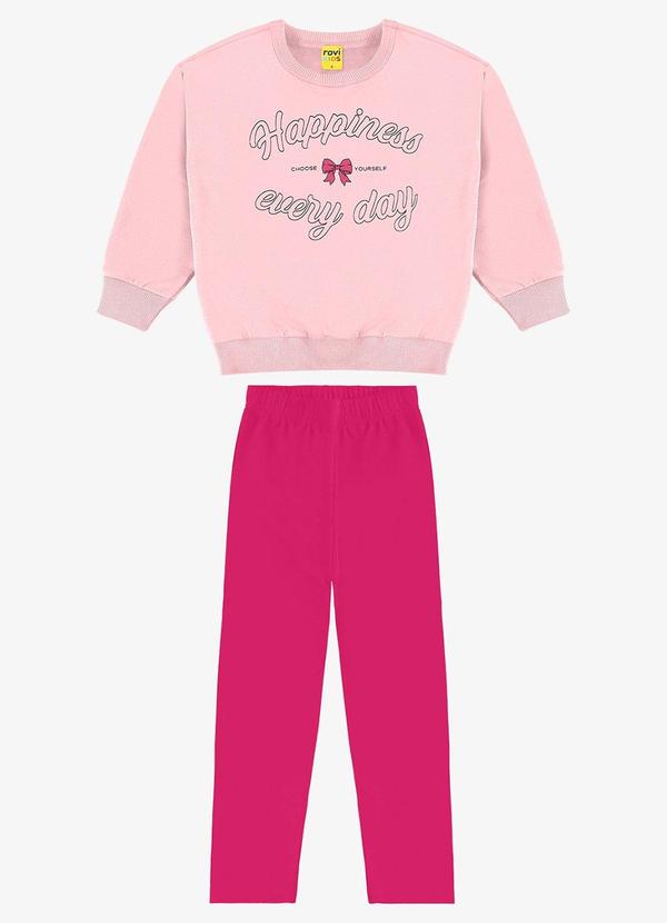 Conjunto Blusão com Legging Molecotton Rosa