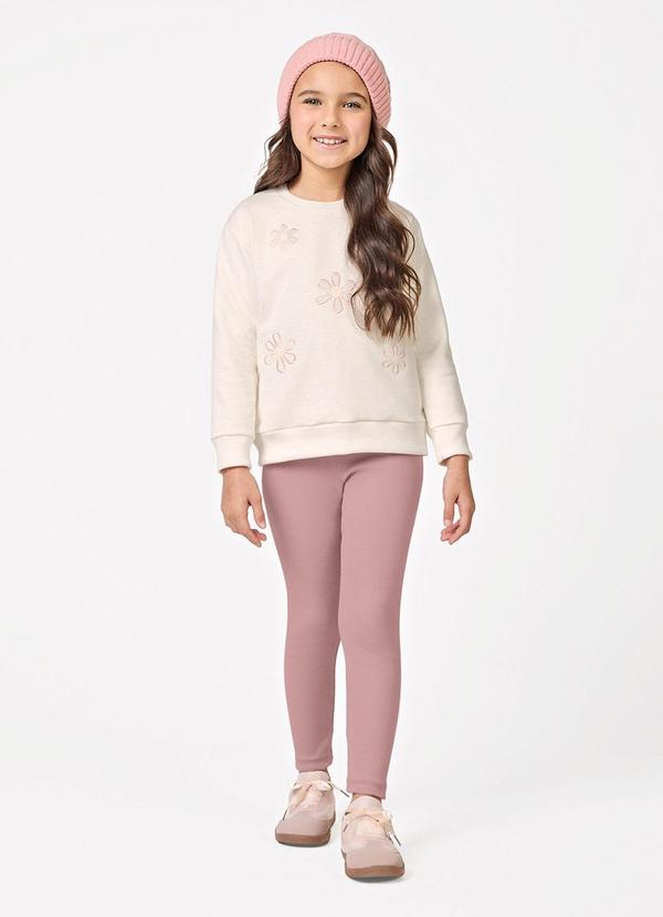 Conjunto Blusão com Legging Moletom Bege