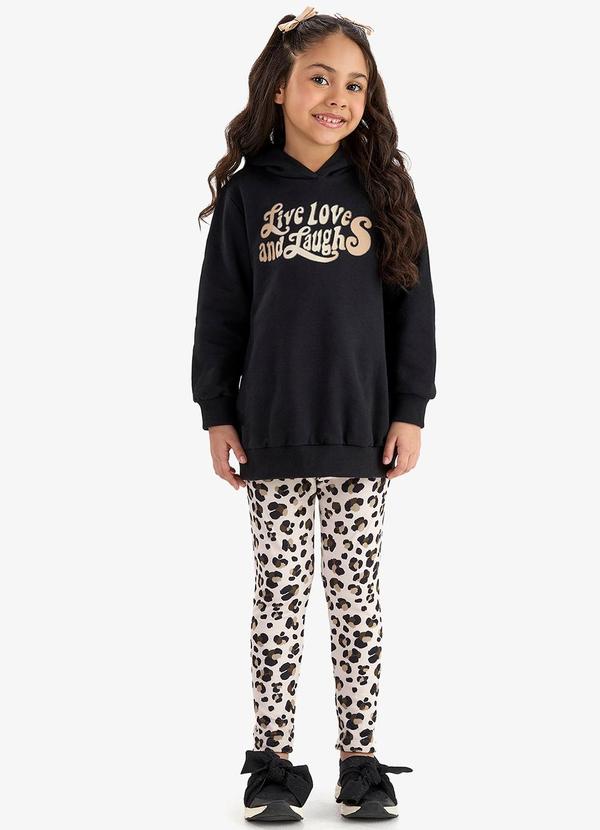 Conjunto Blusão com Legging Preto
