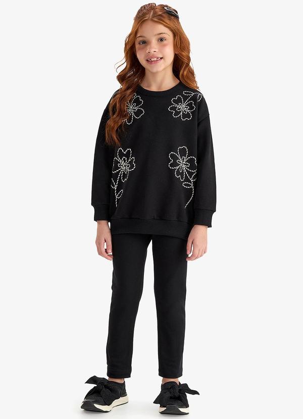 Conjunto Blusão com Legging Preto