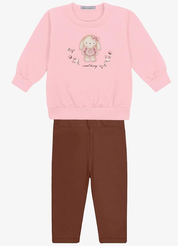Conjunto Blusao com Legging Rosa