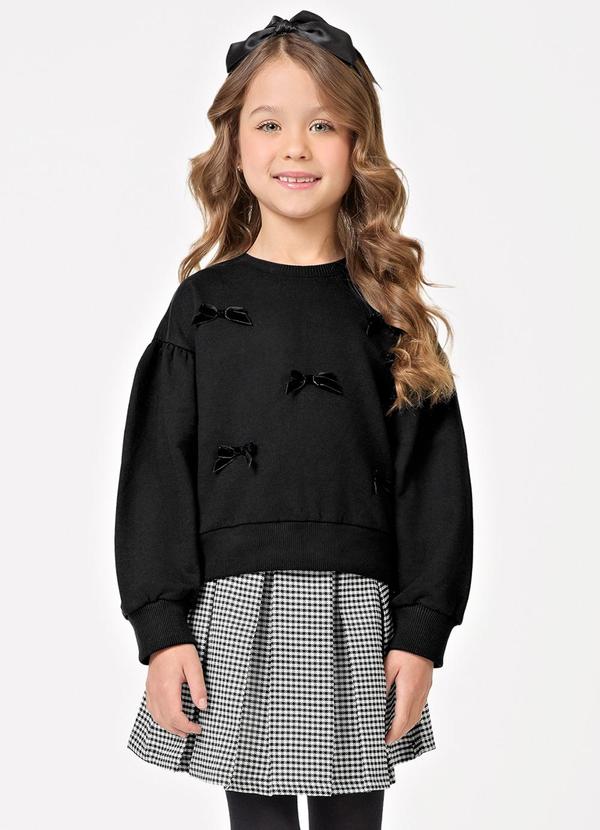 Conjunto Blusão com Saia Feminino Preto