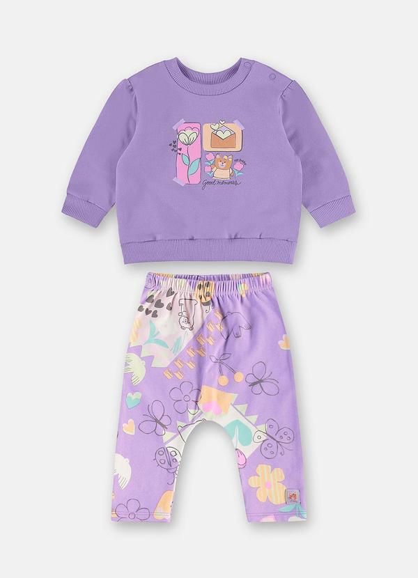 Conjunto Blusão e Calça Cotton Roxo