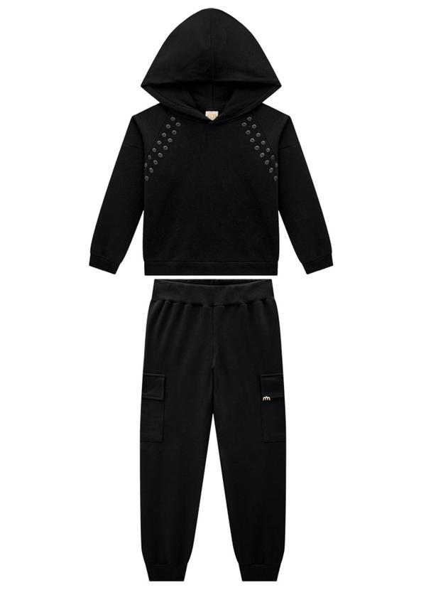 Conjunto Blusão e Calça em Molecotton Preto