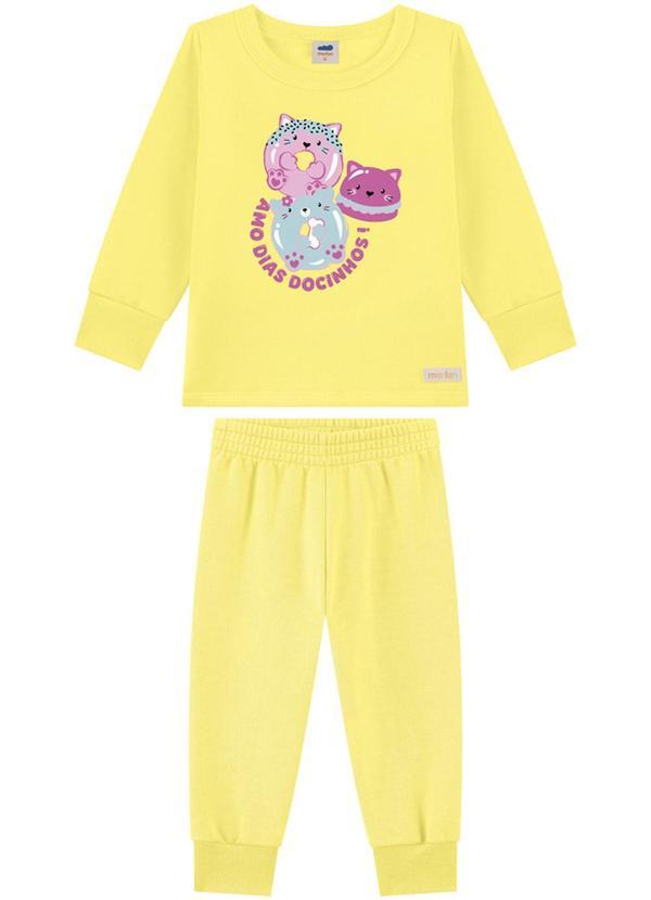 Conjunto Blusão e Calça em Moletom Amarelo