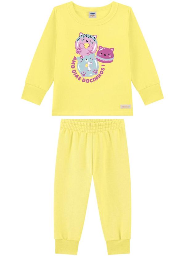 Conjunto Blusão e Calça em Moletom Amarelo