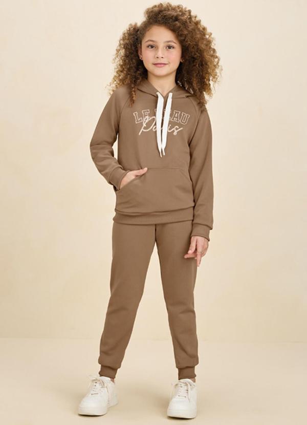 Conjunto Blusão e Calça em Newtech Capuz Marrom