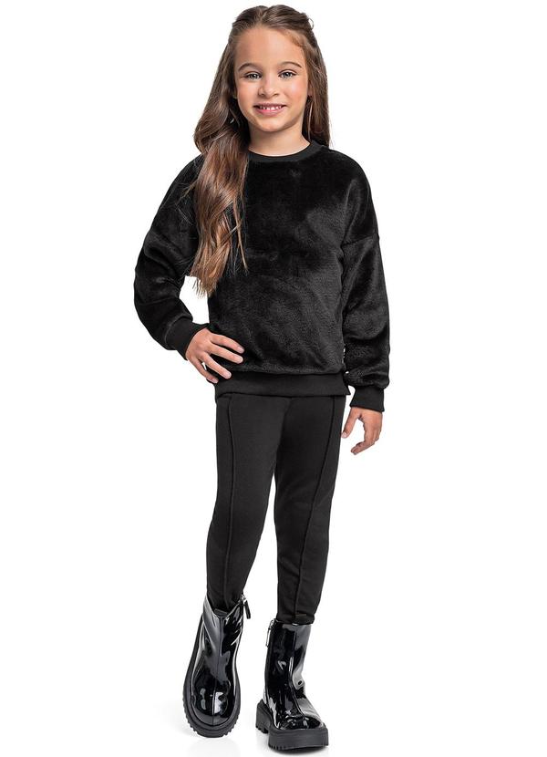 Vista 2 Conjunto Blusão e Calça Legging Preto Quimby Quimby