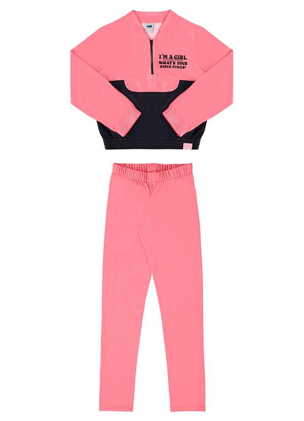 Conjunto Blusão e Calça Molecotton I'M Girl Rosa
