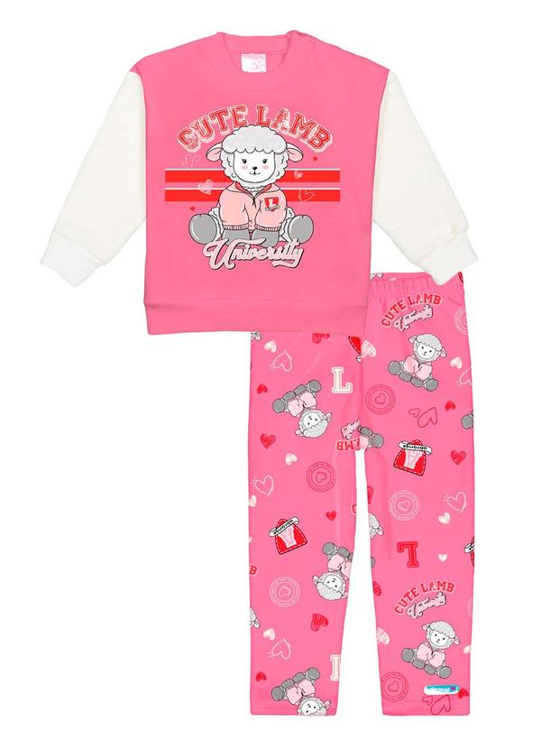 Conjunto Blusão e Calça Ovelha Baby Rosa