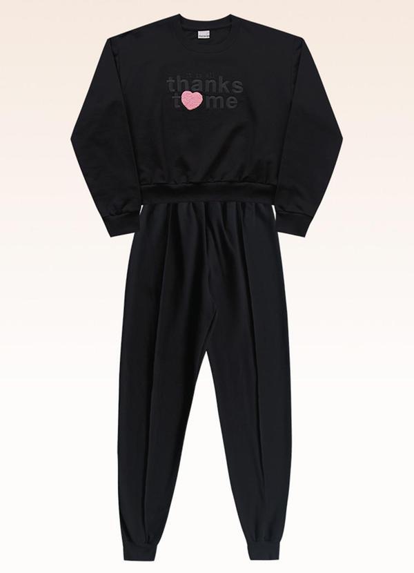 Conjunto Blusão e Calça Preto
