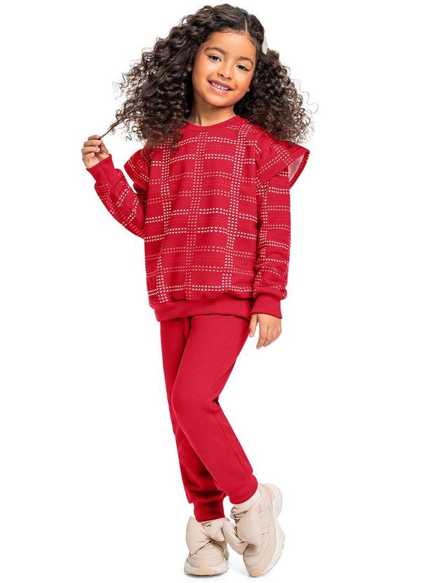 Vista 2 Conjunto Blusão e Calça Vermelho Bee Loop Bee Loop