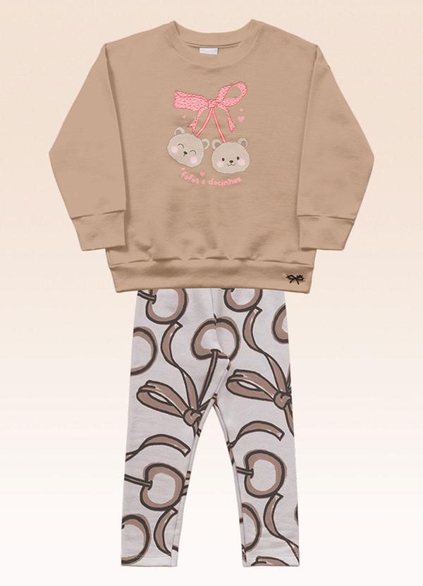 Conjunto Blusão e Legging Bege