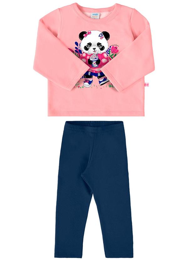 Conjunto Blusão e Legging em Molecotton Rosa