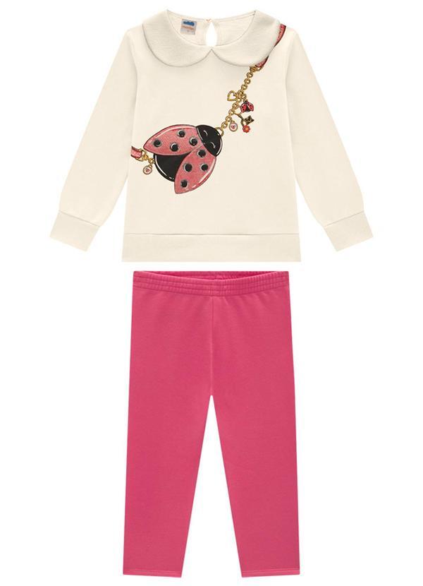Vista 2 Conjunto Blusão e Legging em Molecotton Bege Marlan Marlan
