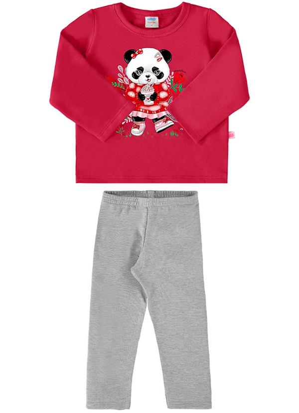 Conjunto Blusão e Legging em Molecotton Vermelho