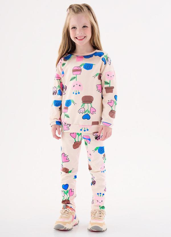 Conjunto Blusão e Legging Infantil Bege