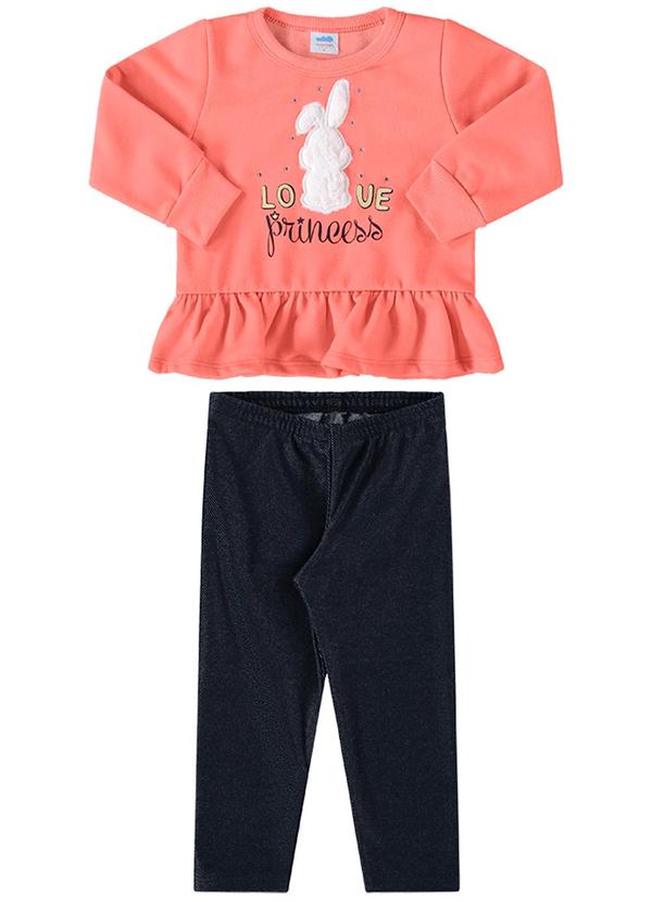 Conjunto Blusão e Legging Love Princess Laranja