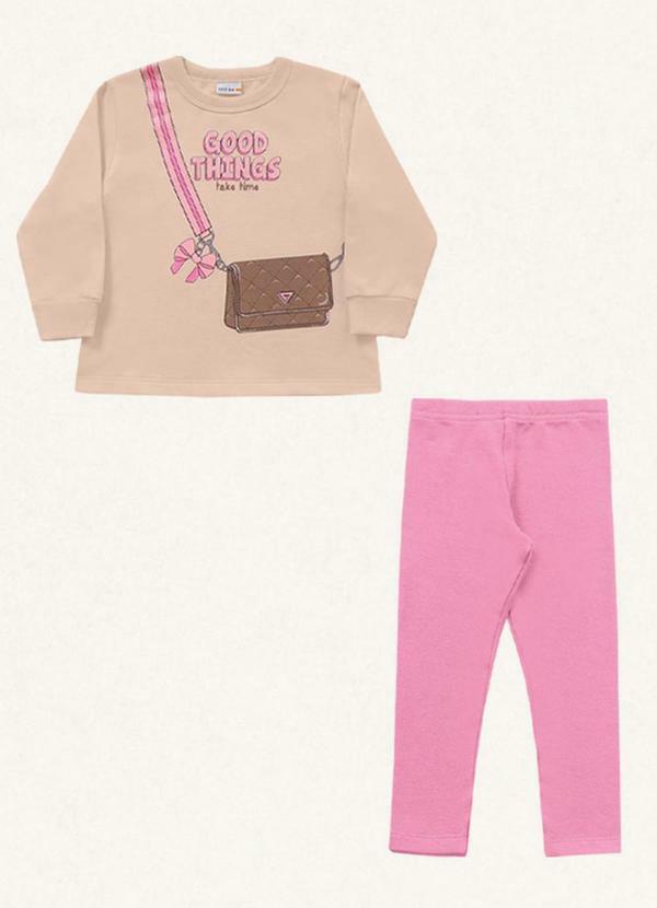 Vista 2 Conjunto Blusão/Legging Bege Fakini Kids Fakini Kids