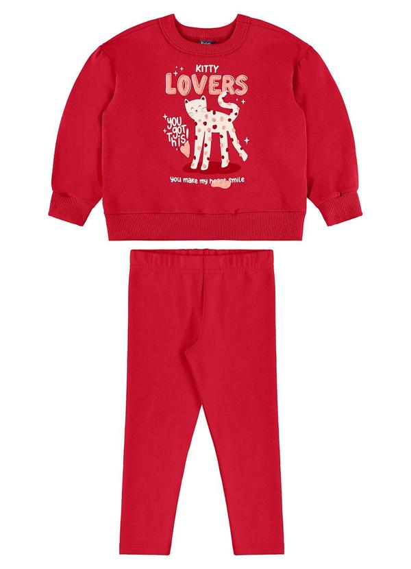 Conjunto Blusão Lovers e Calça Vermelho