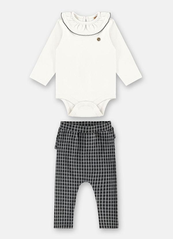 Conjunto Body e Calça Jacquard Preto